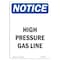 Signmission Safety Sign, OSHA Notice, 14" Height, Aluminum, High Pressure Gas Line Sign, Portrait OS-NS-A-1014-V-13486 - alternate 1